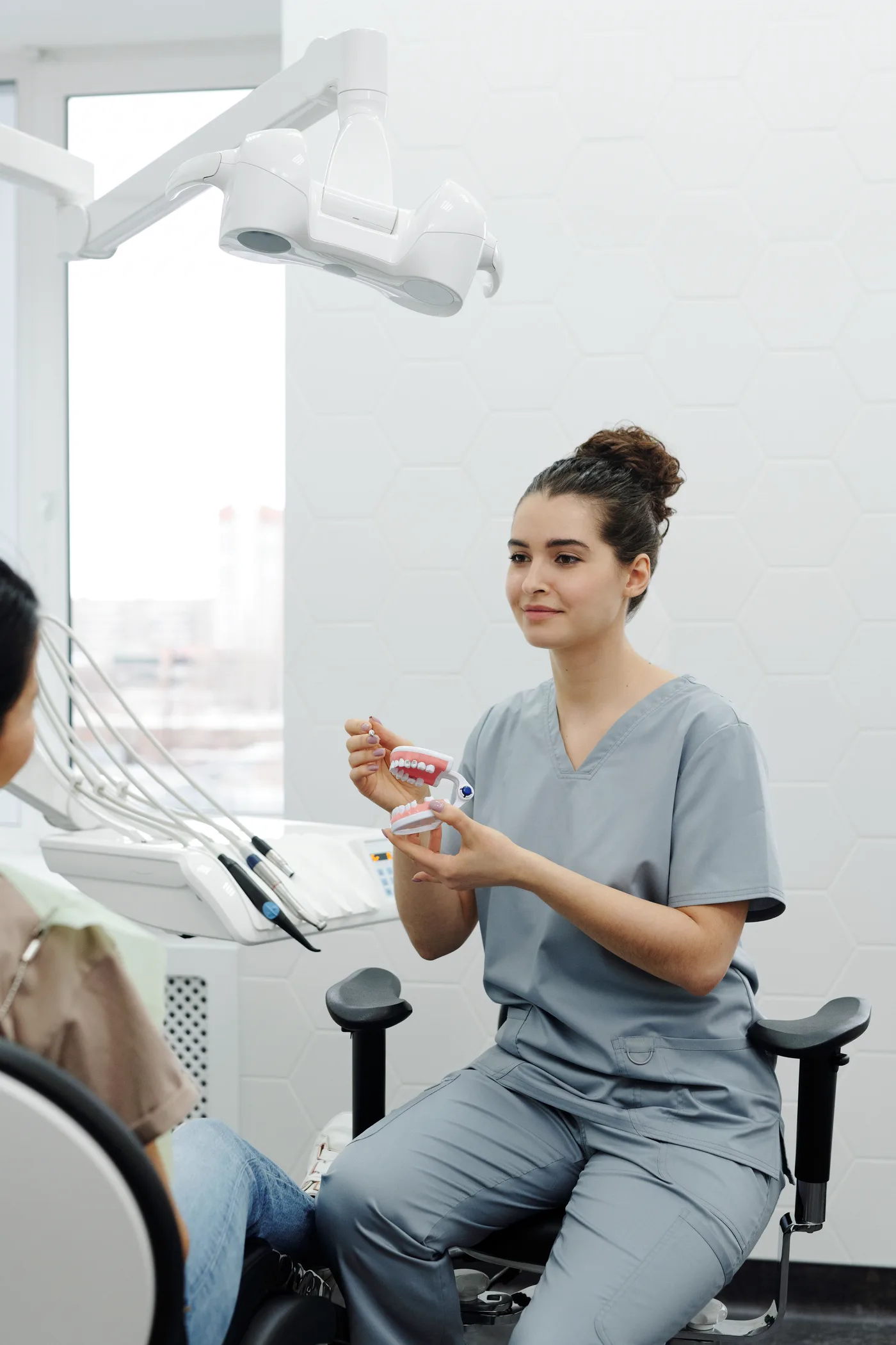 Dentist discussing a digital treatment plan with a patient